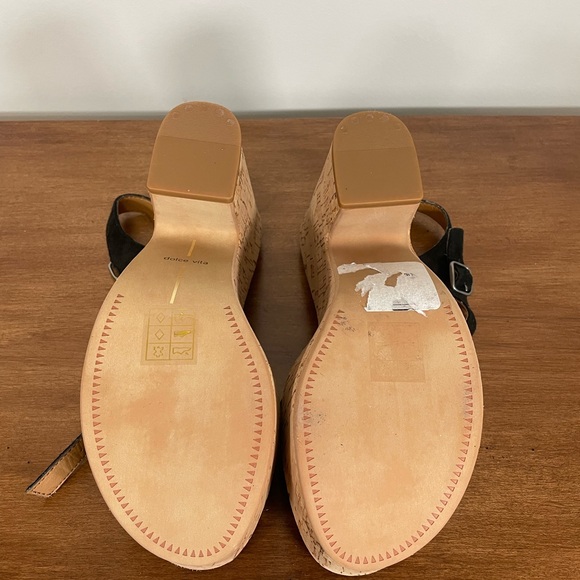 Dolce Vita Black Suede Wedge Sandals - Picture 6 of 8